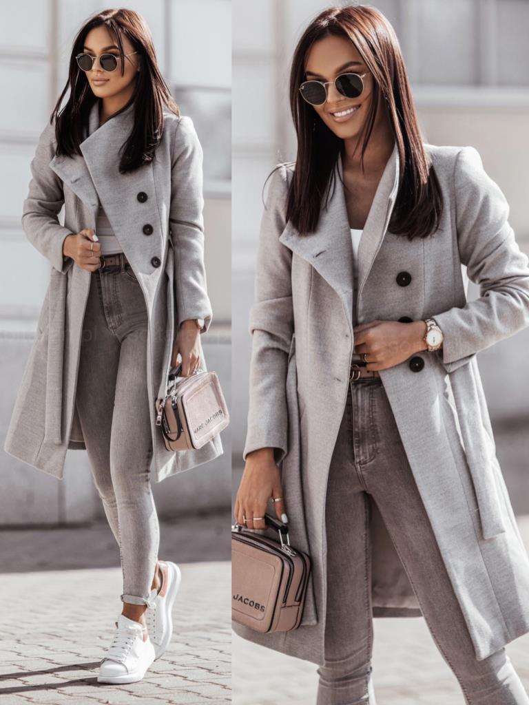 Damen Elegante und vielseitige Wollmanteljacke mit modischen Details Stalluxe