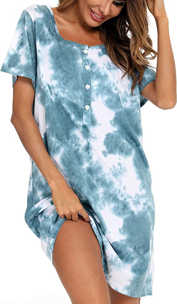 Women's Casual Tie-Dye Shirt Dress Stalluxe