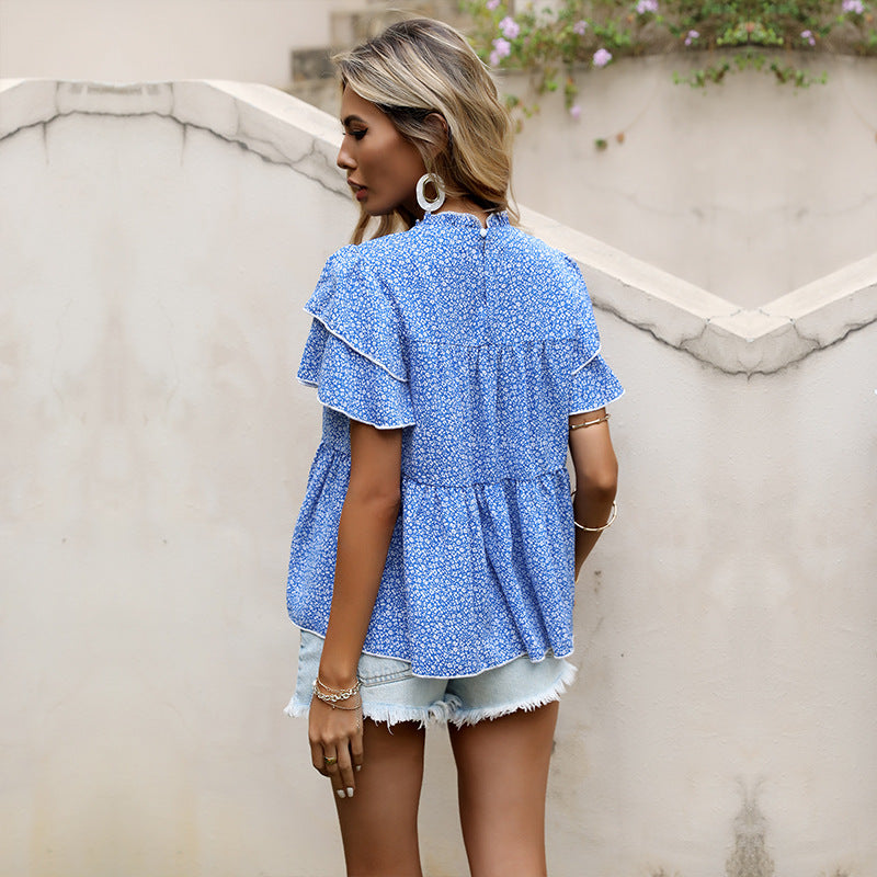 Damen Bluse mit Rüschendetails und floralem Muster Stalluxe