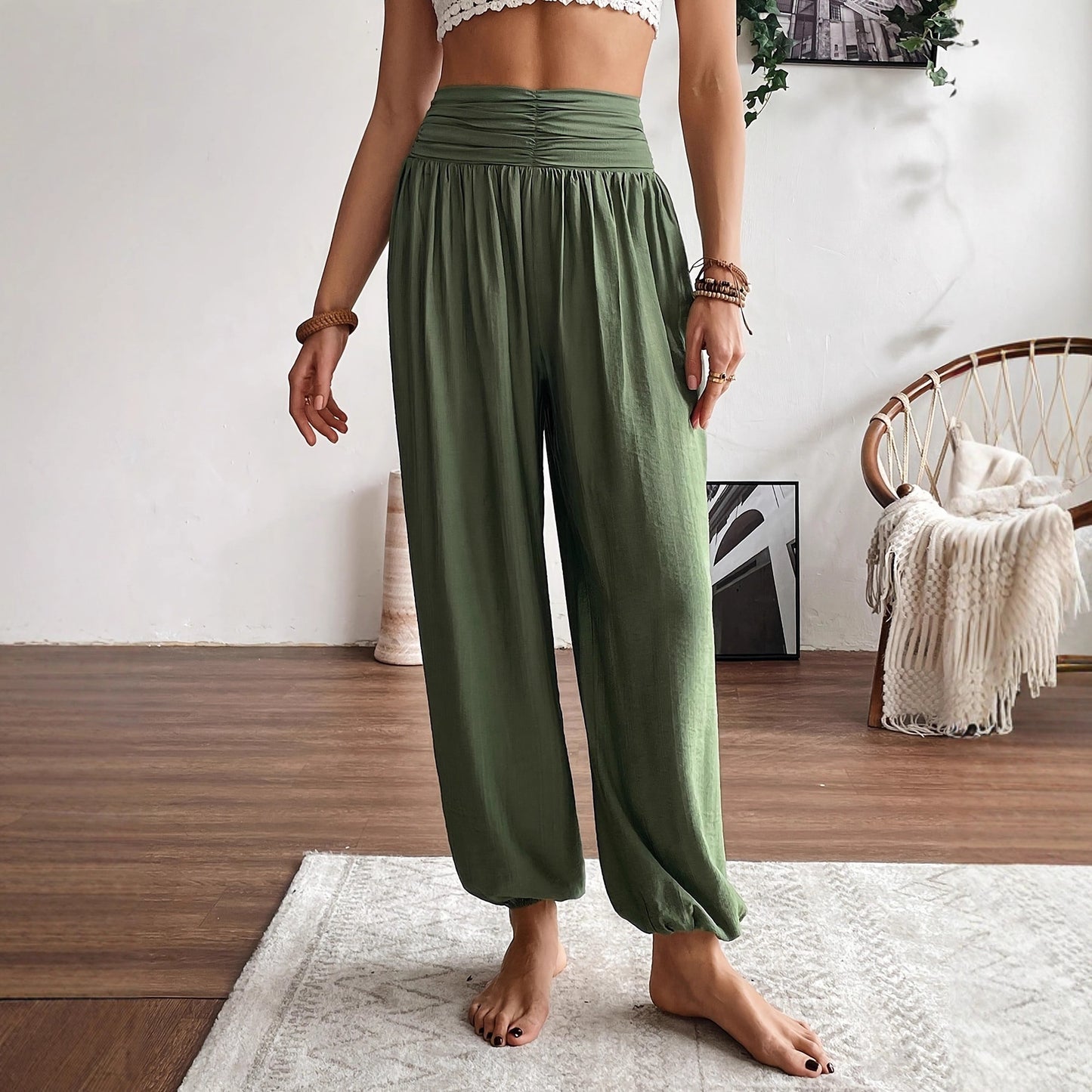 Damen weite Haremshose aus atmungsaktivem Material Stalluxe