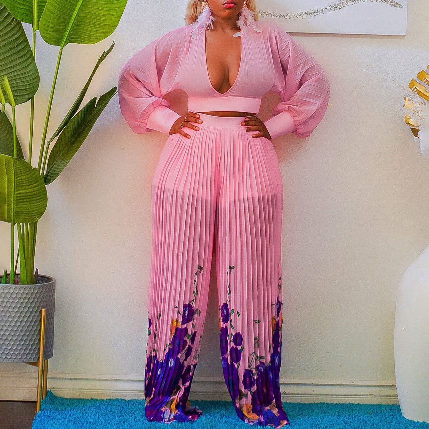 Damen Modischer und luftiger Jumpsuit mit floralem Druck Stalluxe