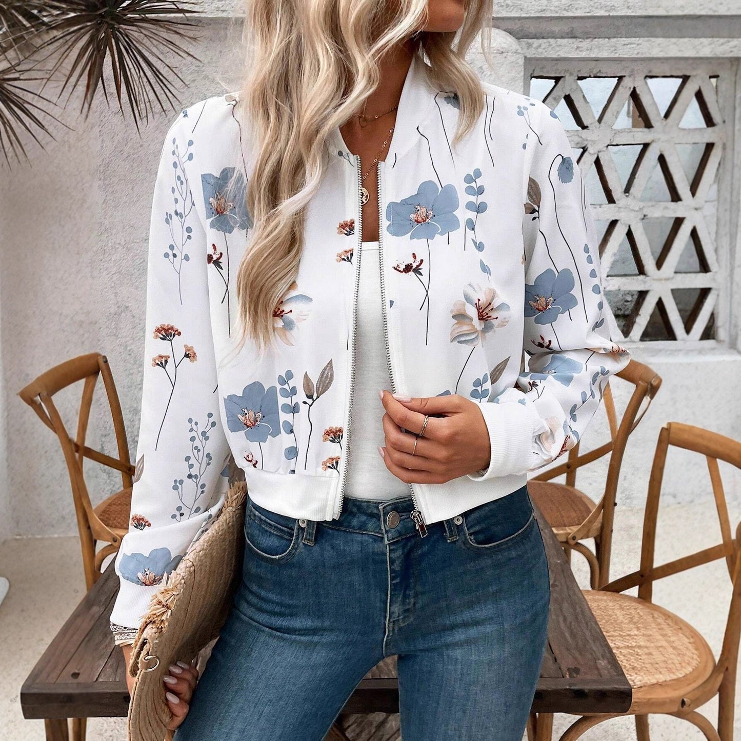 Damen bedruckte Bomberjacke Stalluxe