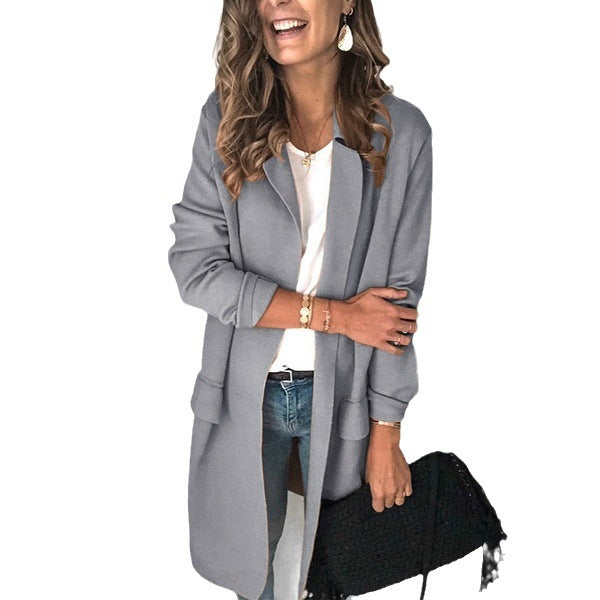 Women's Tailored Open-Front Duster Coat Stalluxe