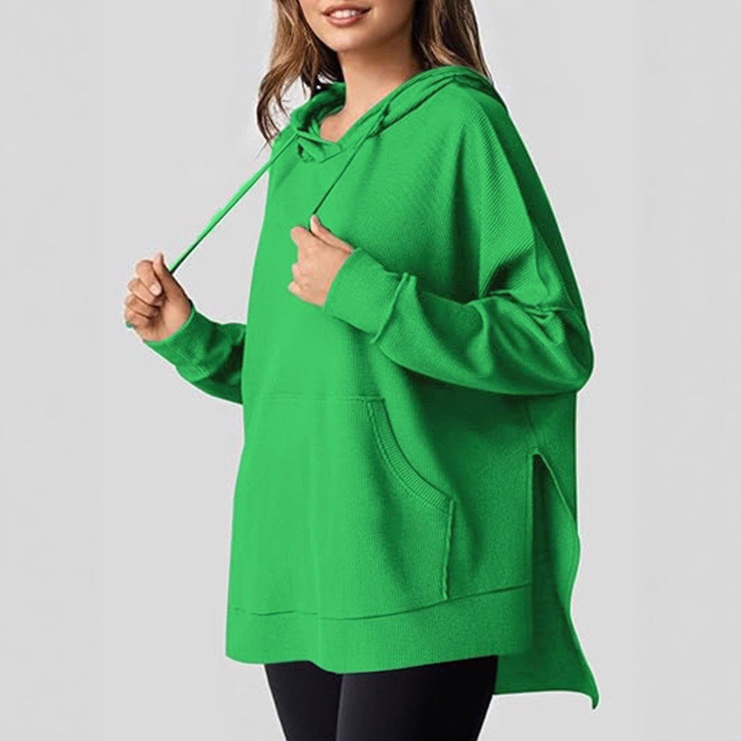 Damen Oversized Kapuzenpullover mit seitlichen Schlitzen und praktischen Taschen Stalluxe