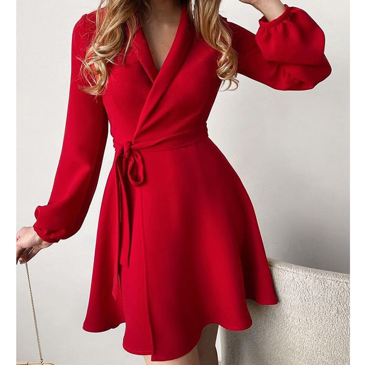 Damen schickes Wickelkleid mit tierischem Muster und langen Ärmeln Stalluxe