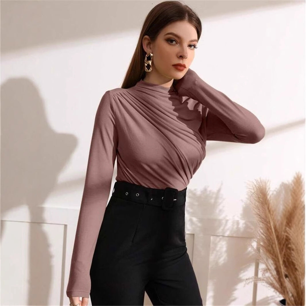 Damen Langarm-Shirt mit elegantem Wickeldesign Stalluxe