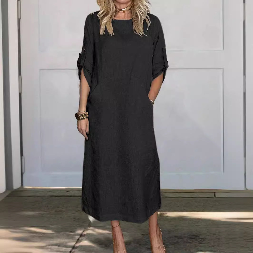 Women's Casual Pocket Maxi Dress Stalluxe