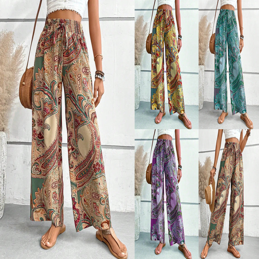 Frauen Bohemian Weitbeinige Palazzo-Hosen Stalluxe