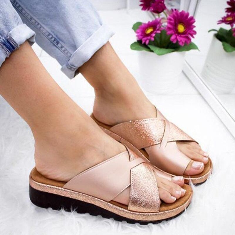 Damen modische Slippers mit glitzernden Akzenten und rutschfester Sohle Stalluxe