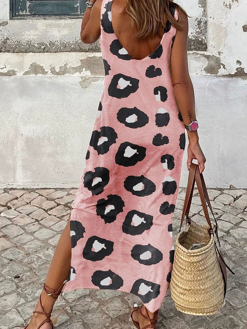 Damen Maxikleid im unkonventionellen Animal-Print Design Stalluxe