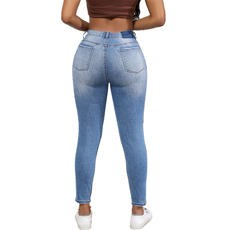 Damen High-Waist Jeans im angesagten Destroyed-Look mit starken Riss-Details Stalluxe