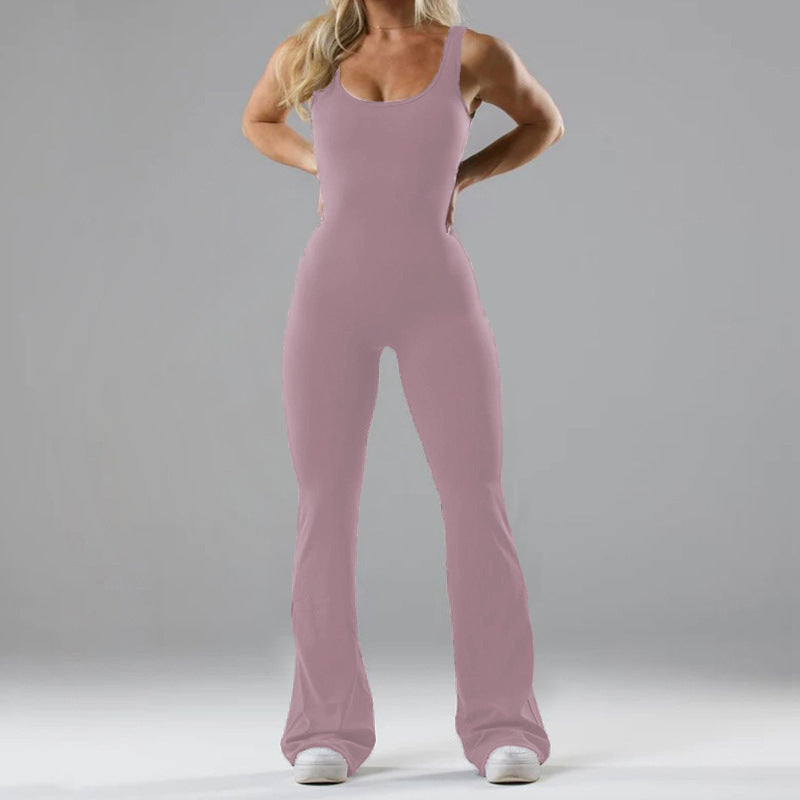 Damen Sportlicher Flared Jumpsuit mit weichem Material Stalluxe