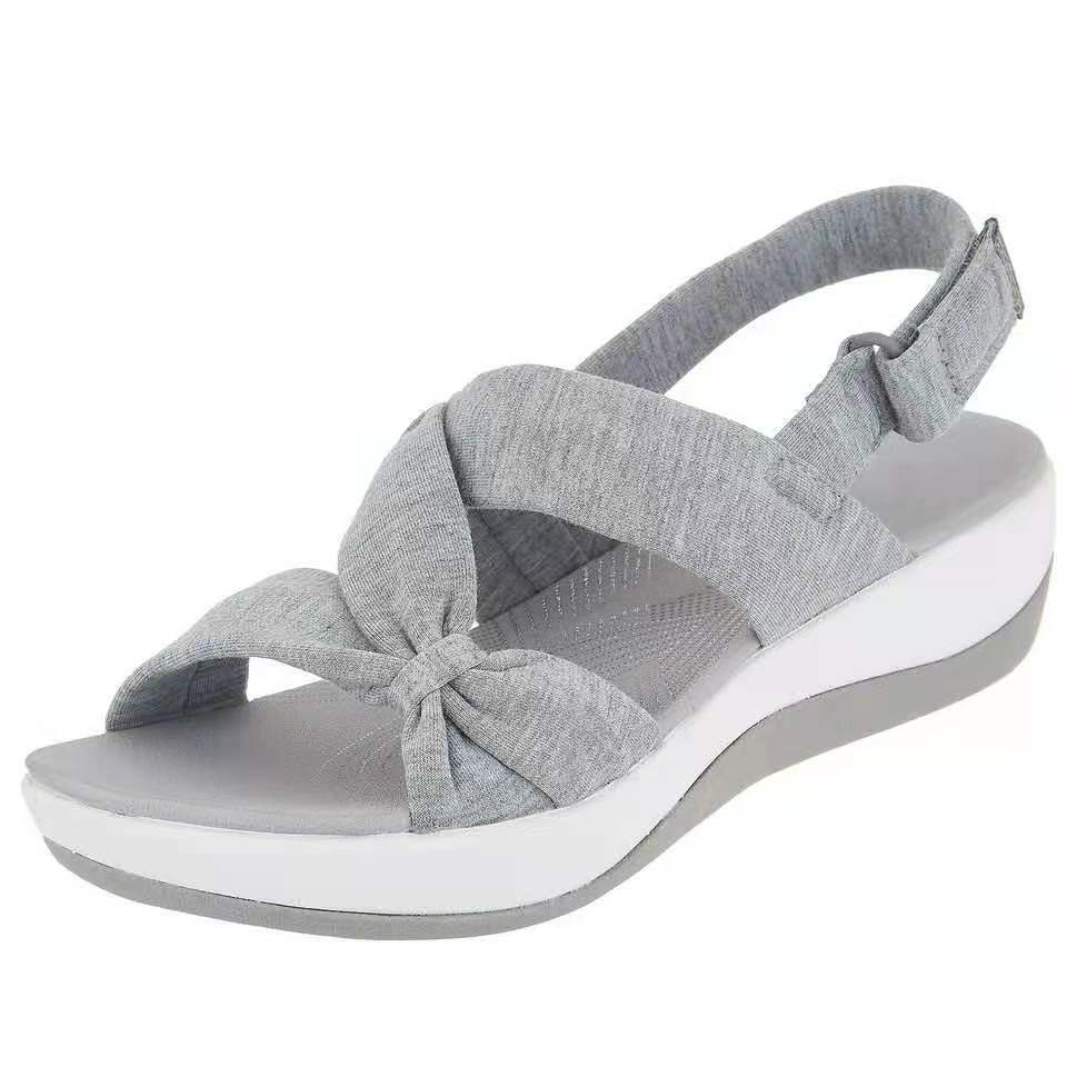 Damen Komfortable Riemensandalen mit elastischem Knötchen-Design und rutschfester Sohle Stalluxe