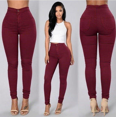 Damen Figurbetonte Jeanshose mit elastischem Taillenzug Stalluxe
