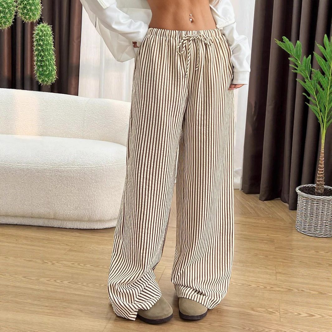Damen Locker geschnittene Streifen-Hosen Stalluxe