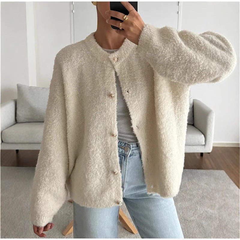 Damen Fluffiger Boucle-Pullover Stalluxe