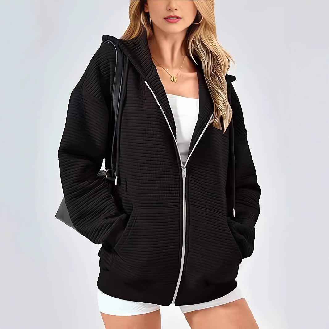 Damen sportliche Kapuzenjacke mit strukturiertem Schnitt und praktischen Taschen Stalluxe