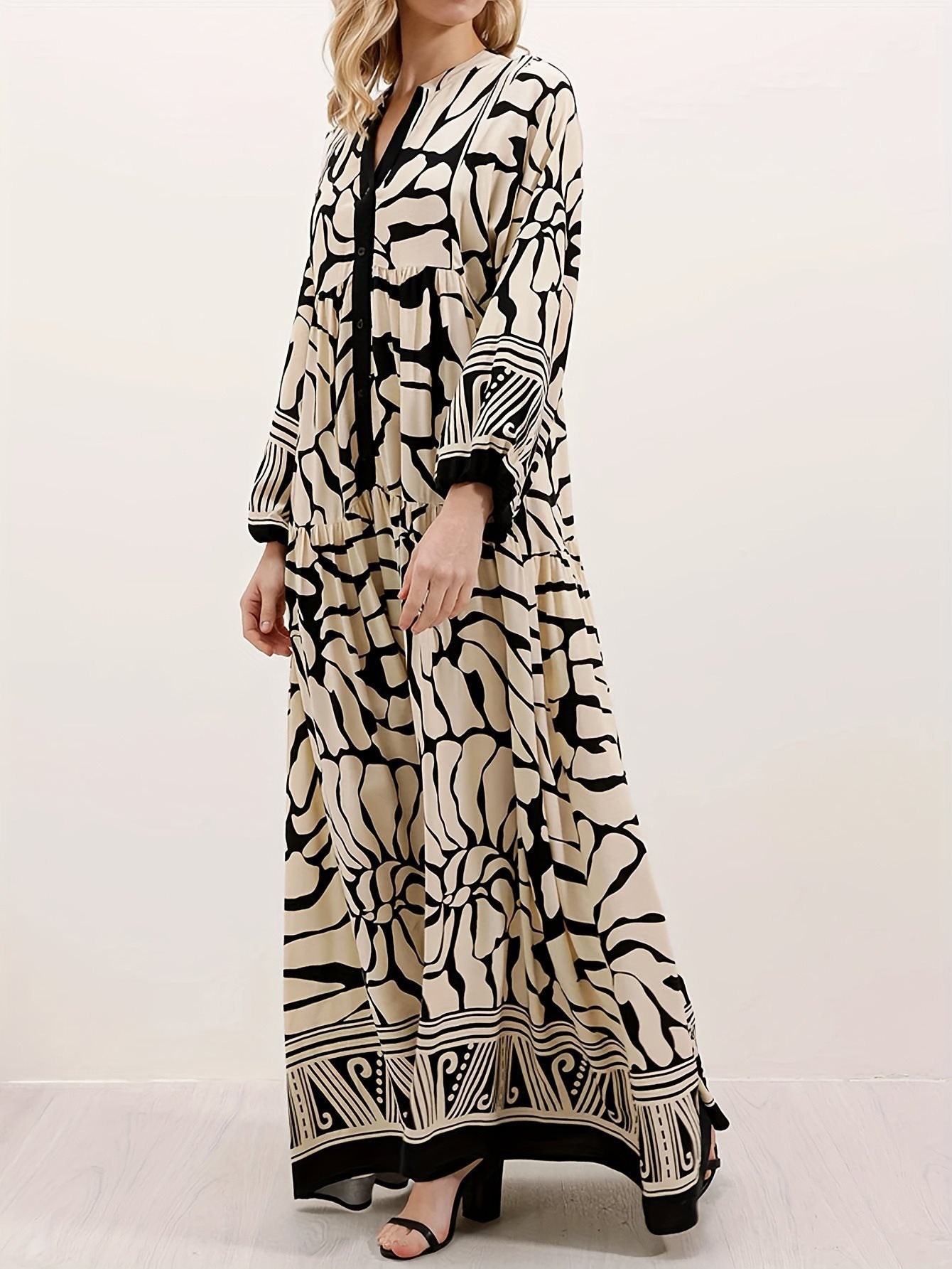 Damen Maxikleid im Boho-Stil mit floralem Design Stalluxe
