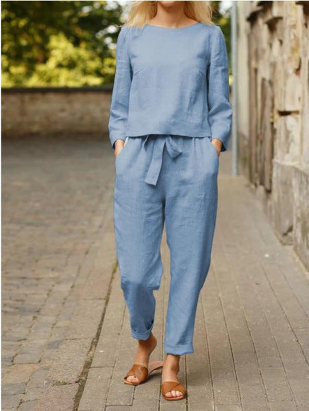 Damen lässiger Leinen-Overall mit lockerer Passform und praktischen Taschen Stalluxe
