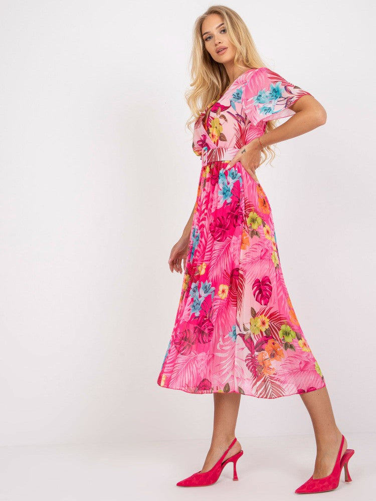 Damen Bohemian Maxikleid mit fließendem Stoff und buntem Blumenmuster Stalluxe