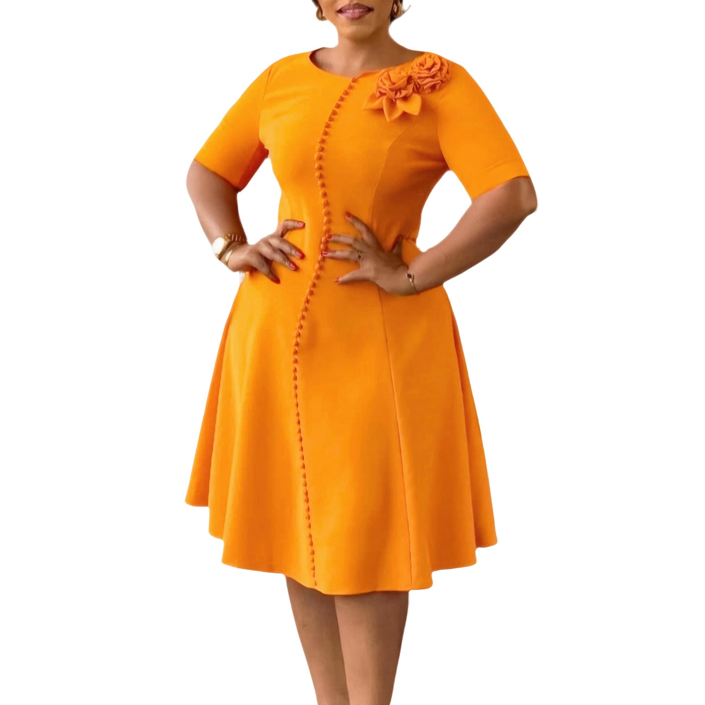Damen Elegant geschnittenes Kleid mit einem raffinierten Blumen-Detail Stalluxe
