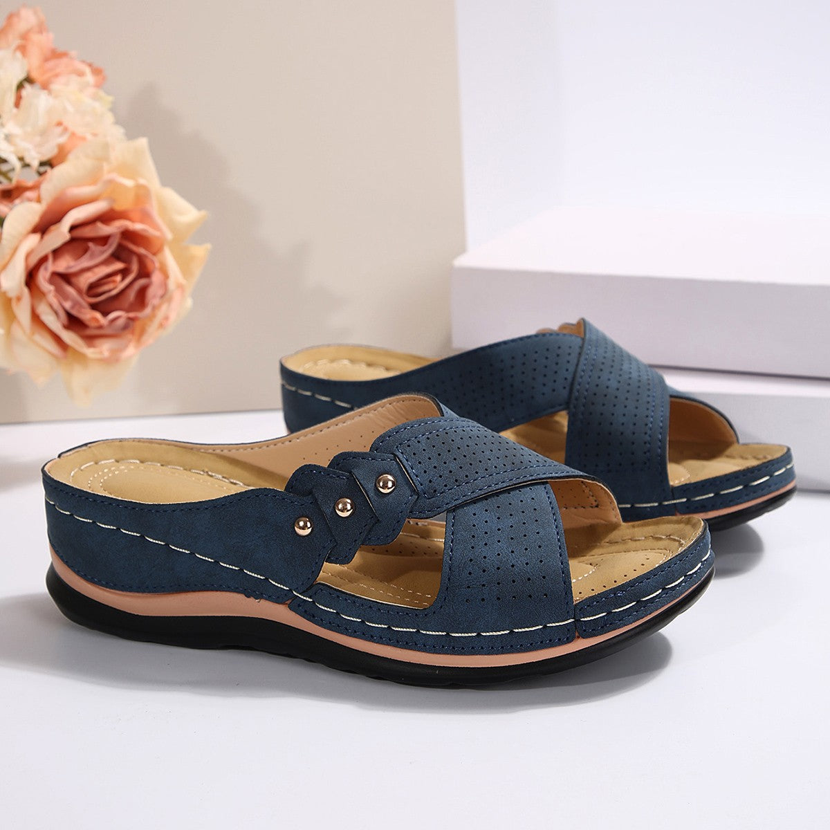 Damen Komfortable Riemensandalen mit atmungsaktiven Einsätzen und ergonomischer Sohle Stalluxe