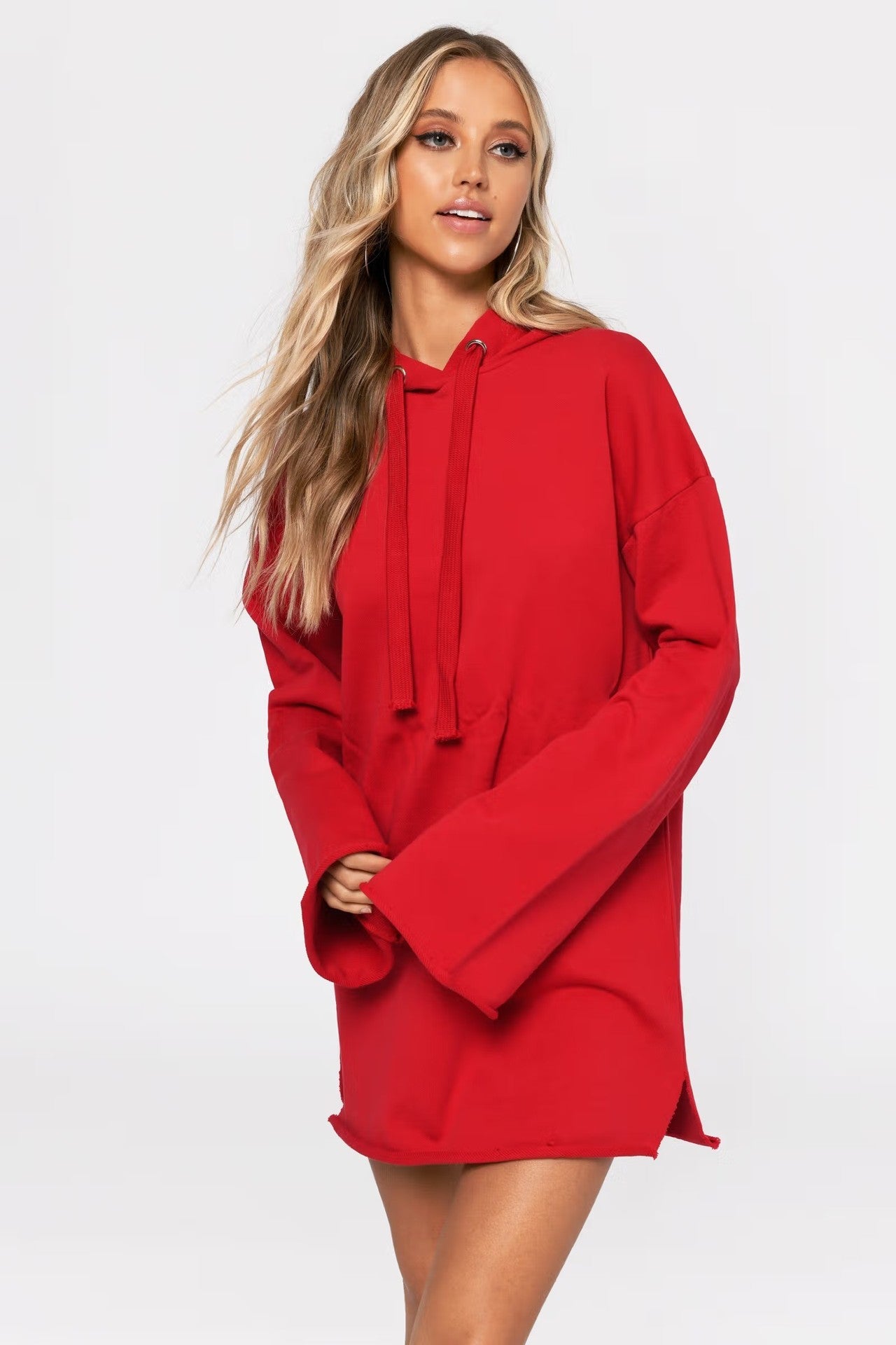 Damen lässiges Oversized Hoodie-Kleid mit Kapuze und langen Ärmeln Stalluxe