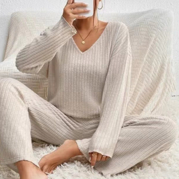 Damen Lässiges Strickoberteil und Hosen Set Stalluxe