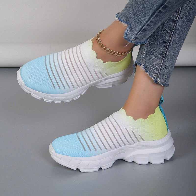 Damen Sportliche Slip-On Sneakers mit innovativem Farbverlauf Stalluxe