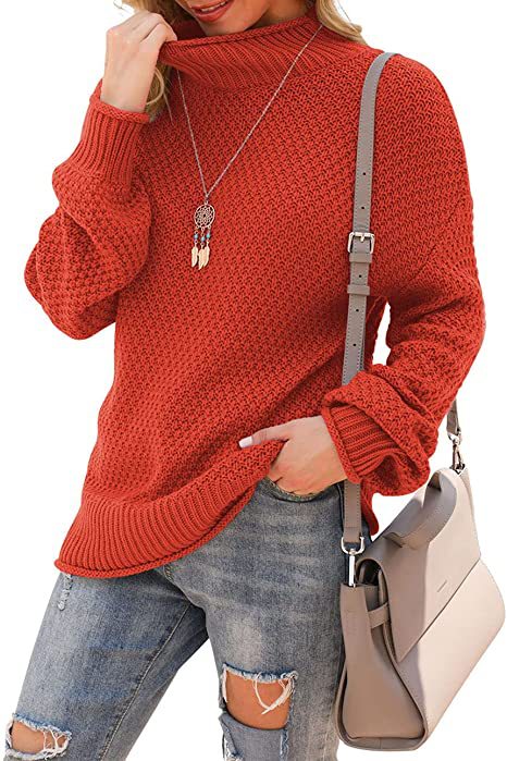 Damen Pullover mit hohem Kragen und strukturiertem Strickmuster Stalluxe