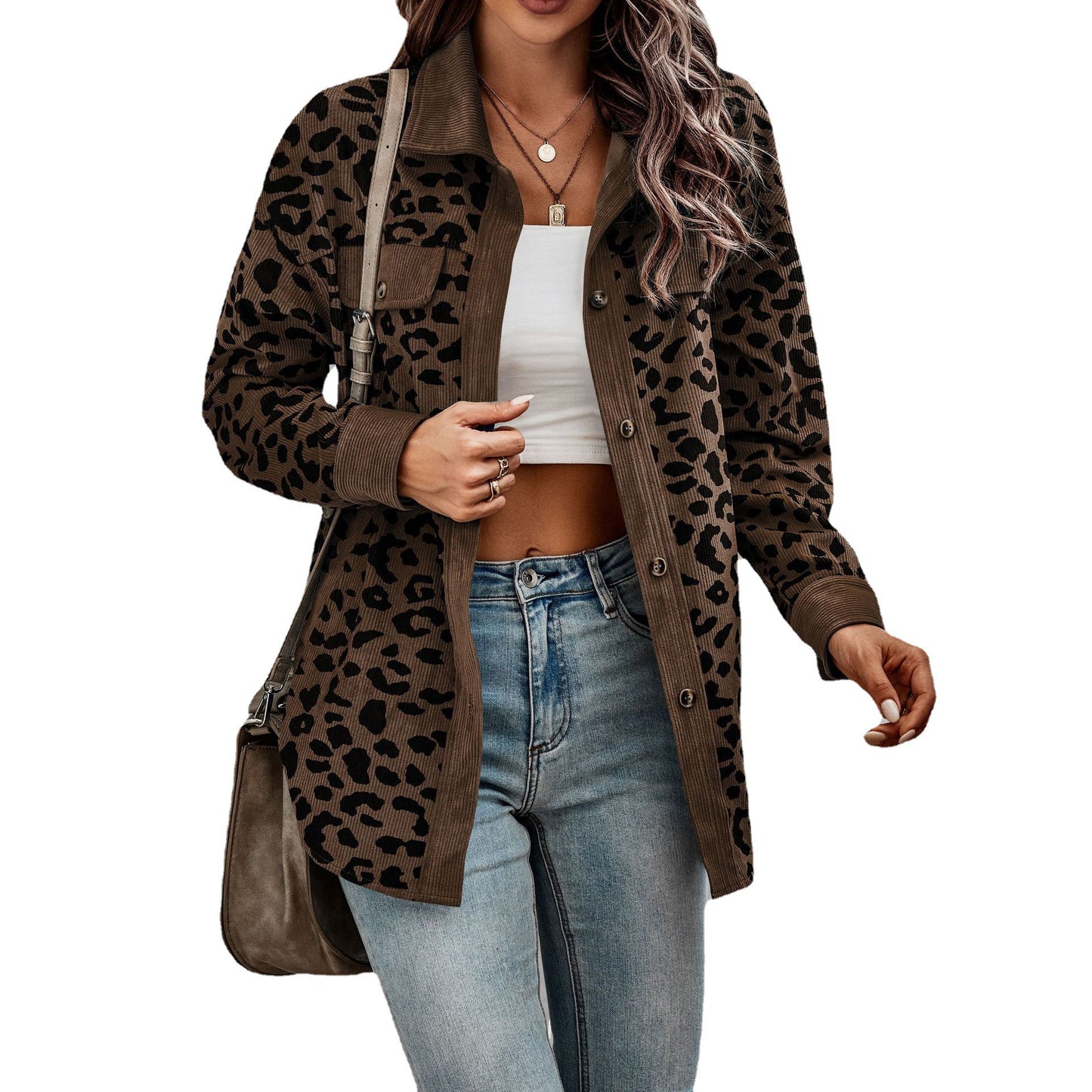 Damen lässige Leinenjacke im Animal-Print Stil Stalluxe