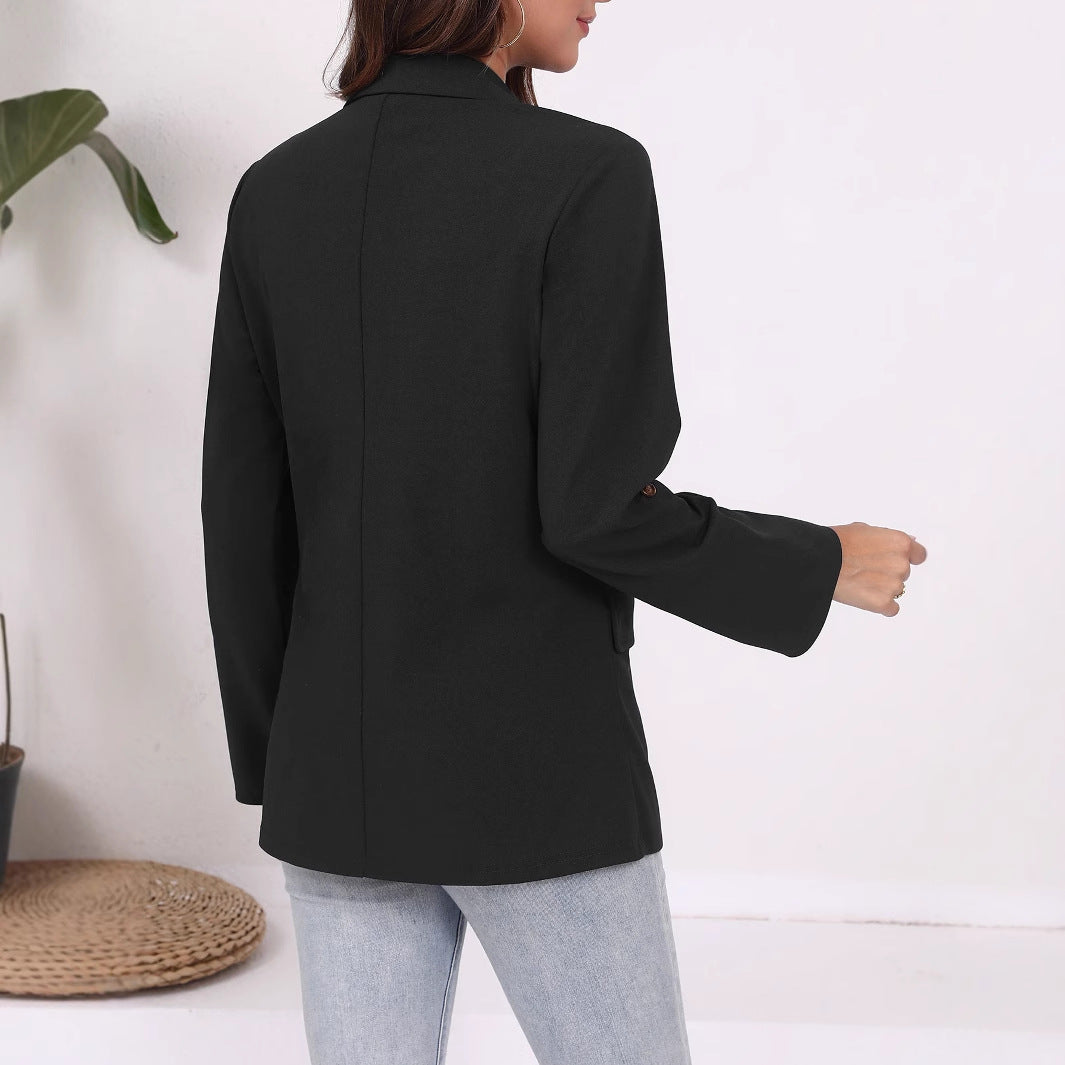Damen Eleganter Blazer mit gestreiften Ärmeln und klassischem Schnitt Stalluxe