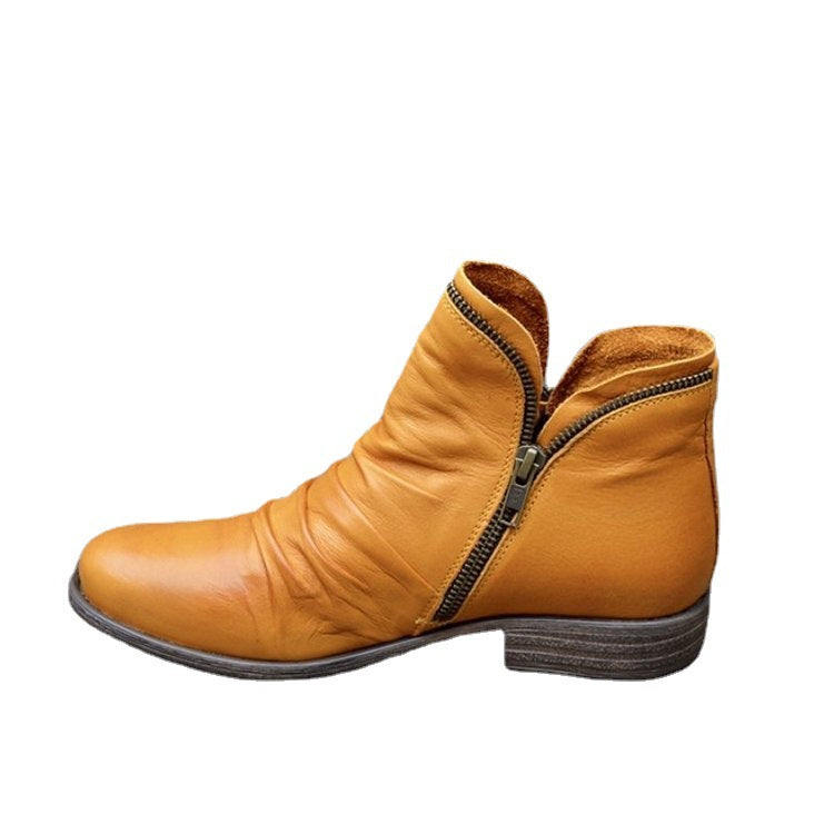 Damen modische Stiefeletten mit asymmetrischem Reißverschluss Stalluxe