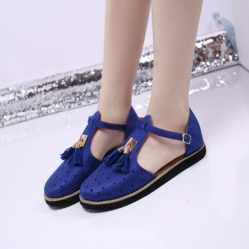 Damen elegante Ballerinas mit modischem Quastendetail und verstellbarem Riemen Stalluxe