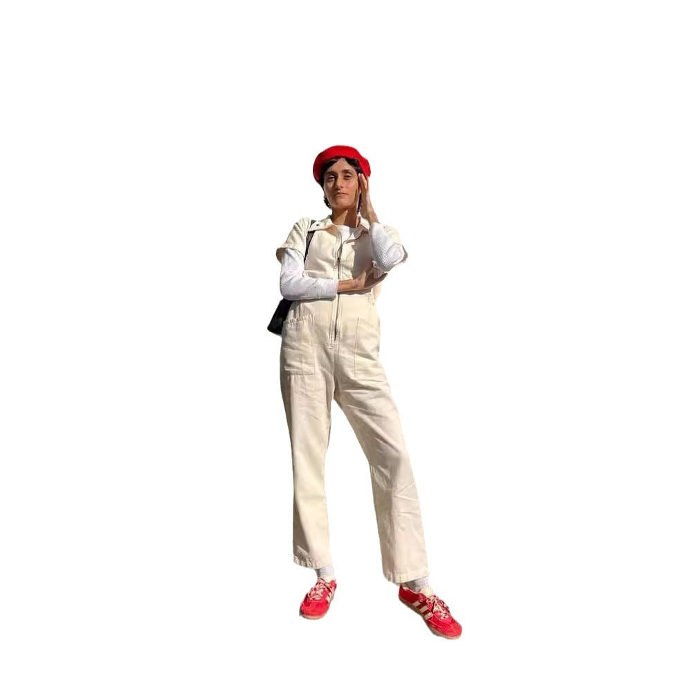 Damen legerer Jumpsuit mit praktischen Taschen und Reißverschluss Stalluxe