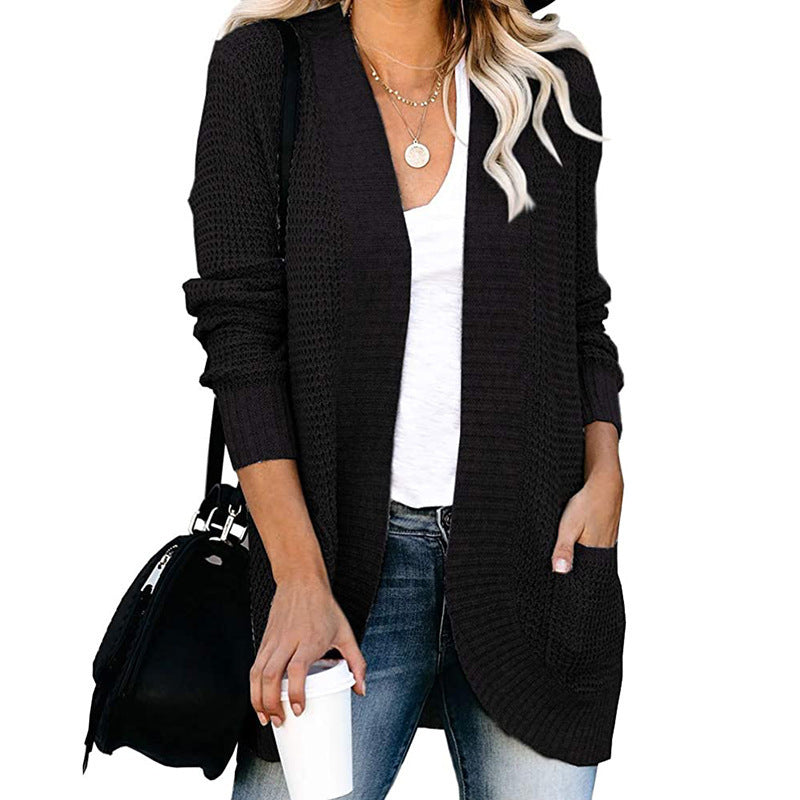 Damen Strickjacke mit modernem Strickmuster und praktischen Taschen Stalluxe