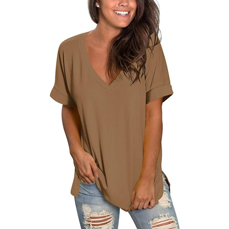 Women's Casual V-Neck T-Shirt Stalluxe