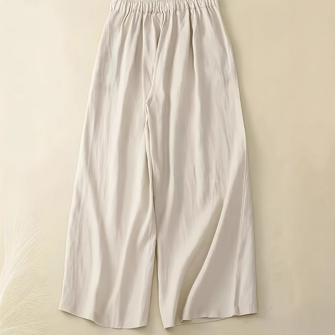 Damen luftige und bequeme Sommerpalazzo-Hosen mit elastischem Bund Stalluxe
