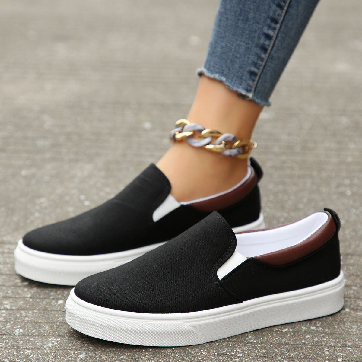 Damen Slip-On Freizeitschuhe mit elastischem Einstieg und rutschfester Sohle Stalluxe