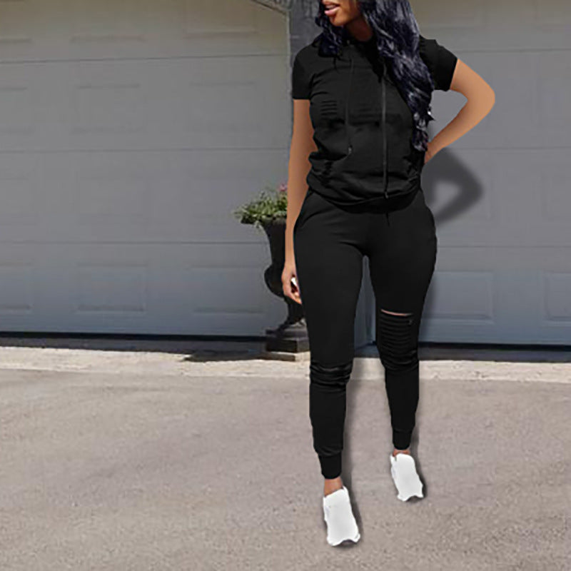 Damen Jogginganzug mit stylischen Zipper-Details und sportlicher Passform Stalluxe