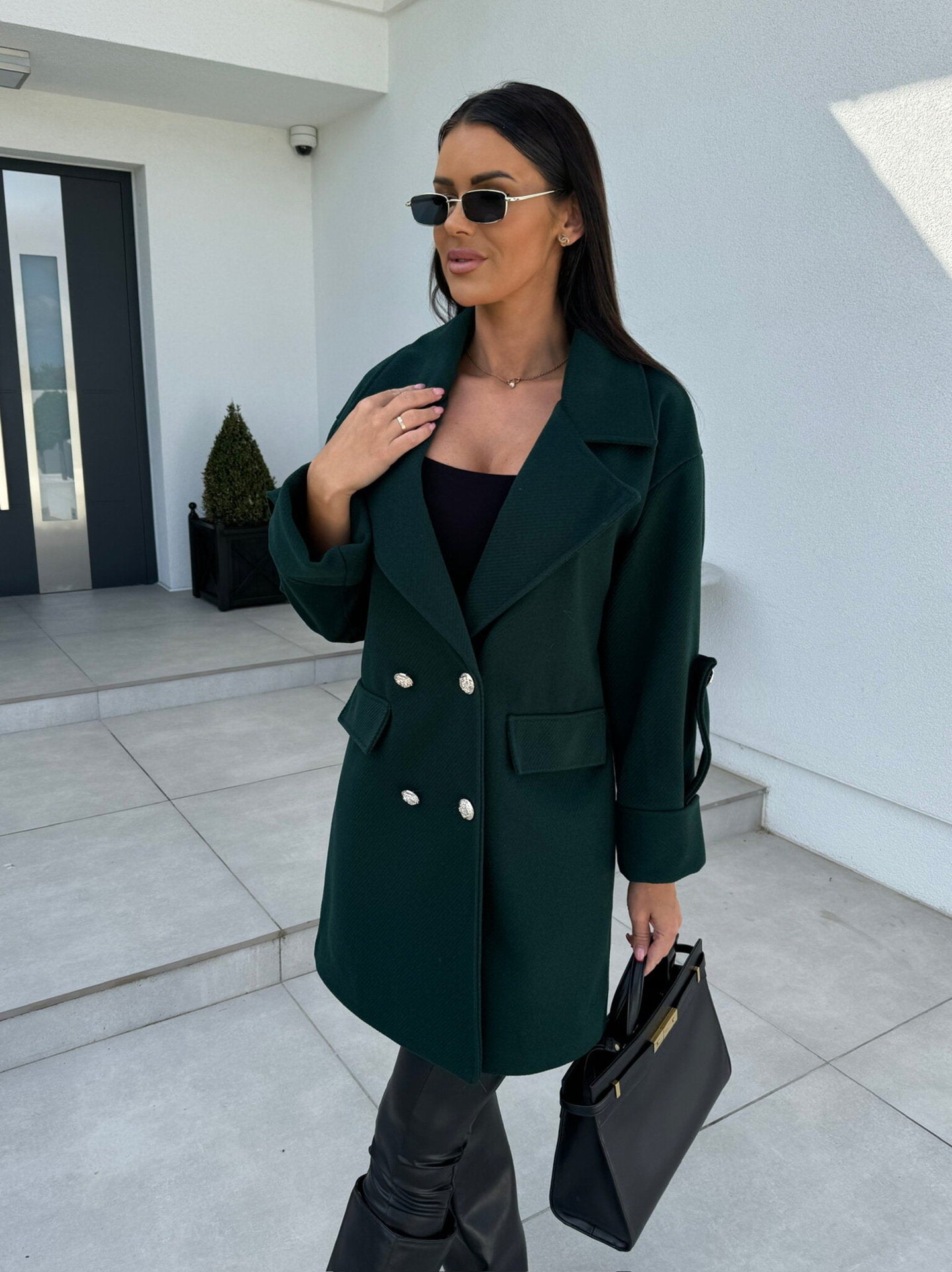 Damen Übergangsblazer im modischen Oversize-Schnitt mit schicken Knopfdetails Stalluxe