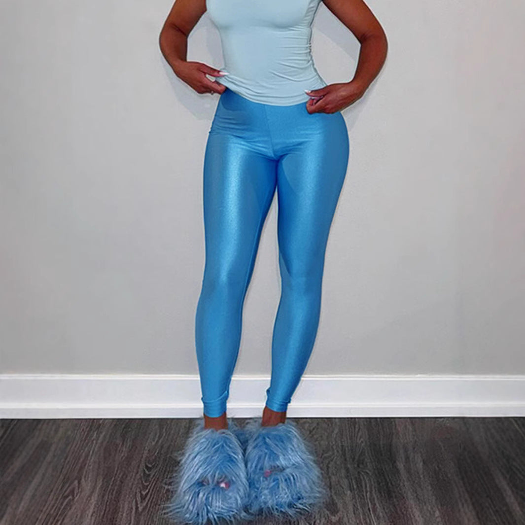 Damen Hochglänzende Fitness-Leggings mit hoher Taille und umfassendem Komfort Stalluxe