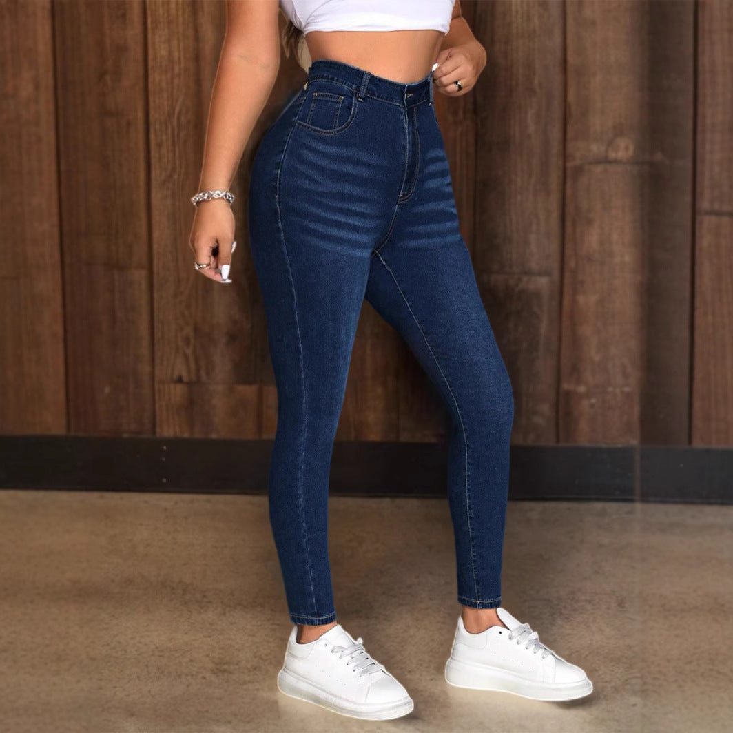 Damen Hochtaillierte Skinny Jeans Stalluxe
