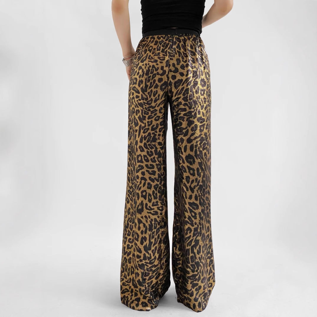 Damen elegante Leoparden-Hose Stalluxe