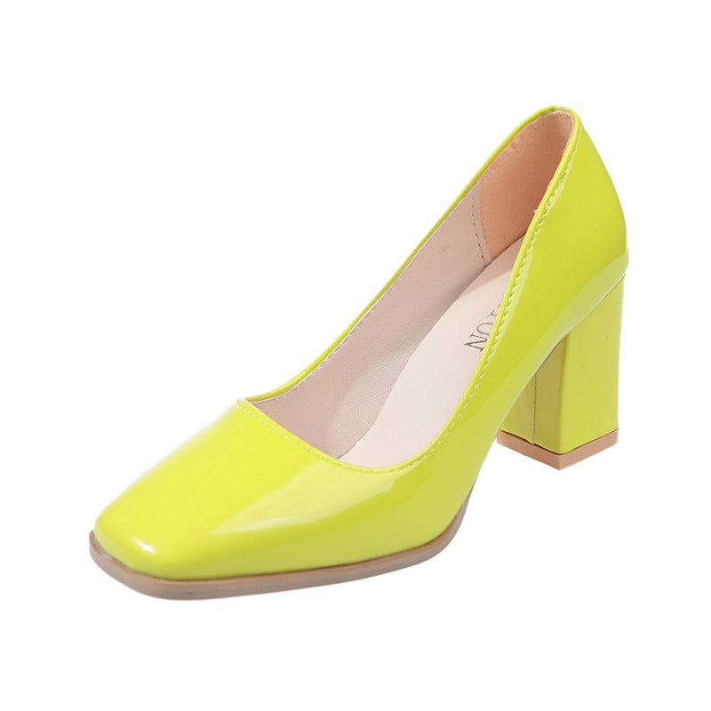 Damen elegante Pumps mit quadratischer Zehenkappe und hohem Blockabsatz Stalluxe
