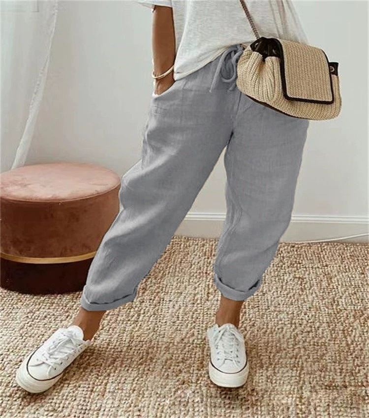 Damen Bequeme und lässige Chino-Hose mit elastischem Bund Stalluxe