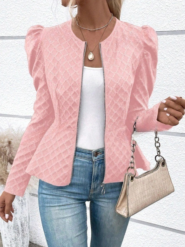 Damen modischer Blazer mit Puffärmeln Stalluxe