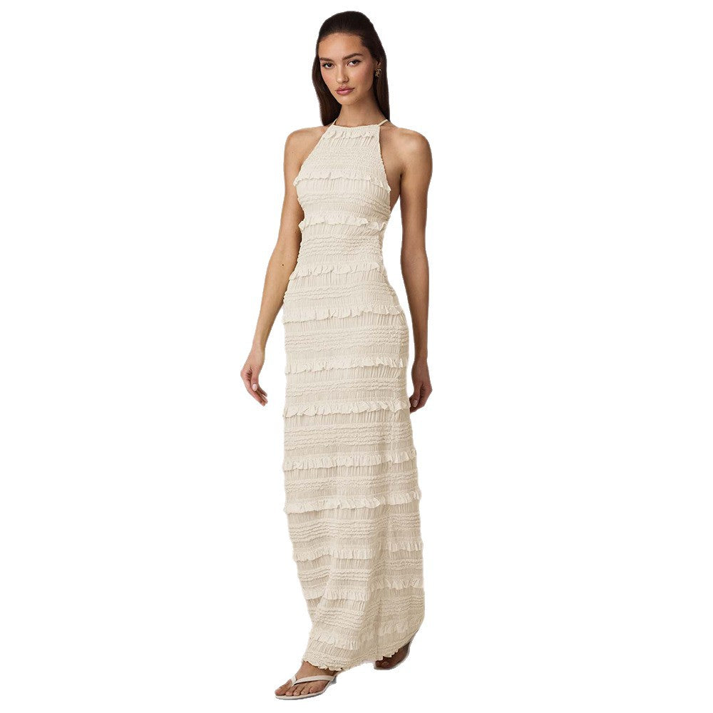 Damen Maxi-Kleid mit Rüschendetails und elegantem Schnitt Stalluxe