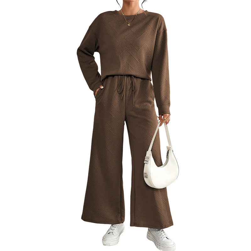 Damen Lässiges Lounge-Set mit weitem Schnitt und bindbarem Taillengürtel Stalluxe