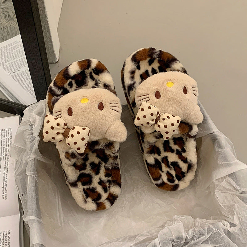 Damen Flauschige Pantoletten mit süßem Tiermotiv und rutschfester Sohle Stalluxe